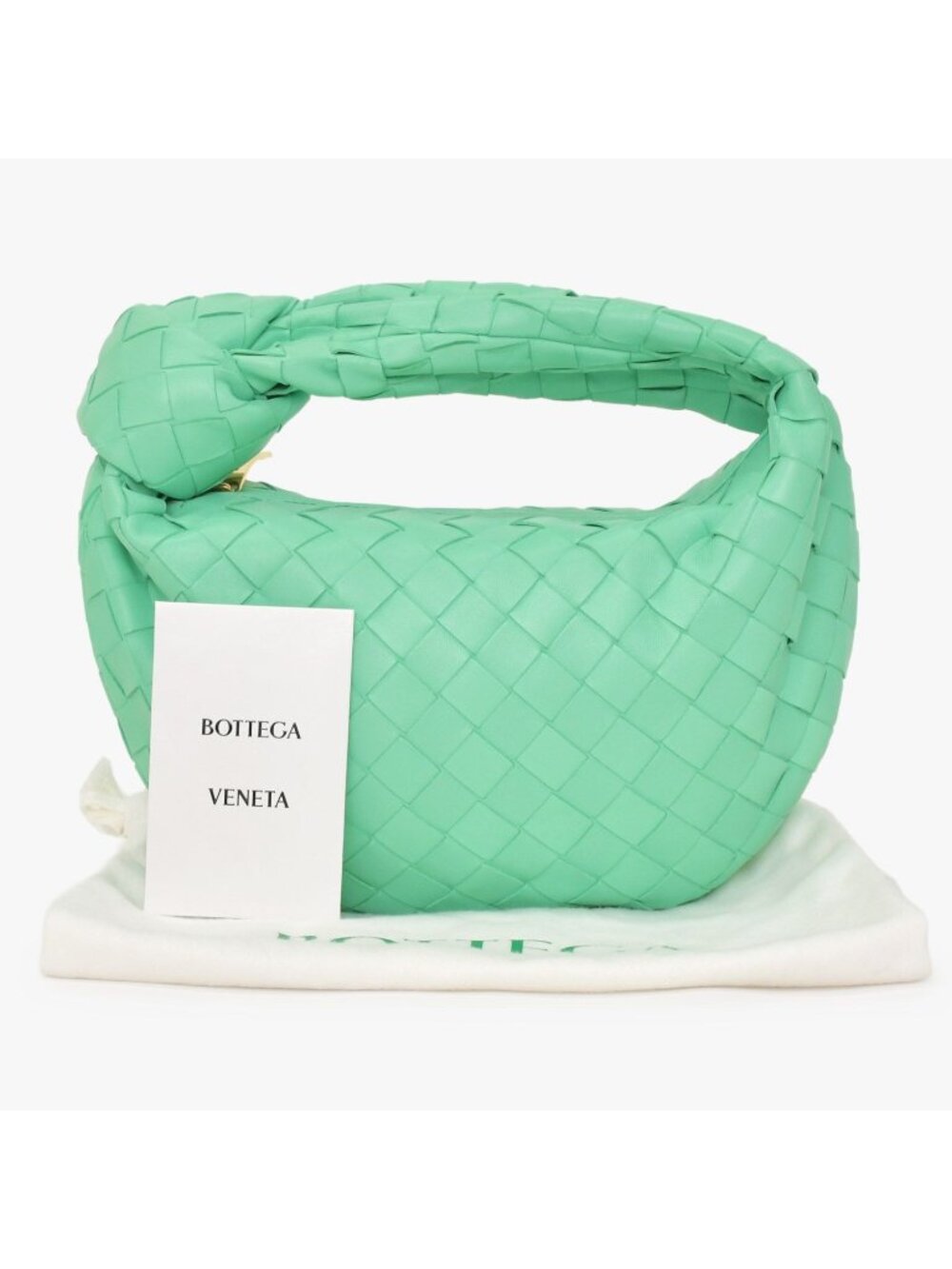Bottega Veneta Mini Jodie Handbag Intrecciato Green Lambskin Gold